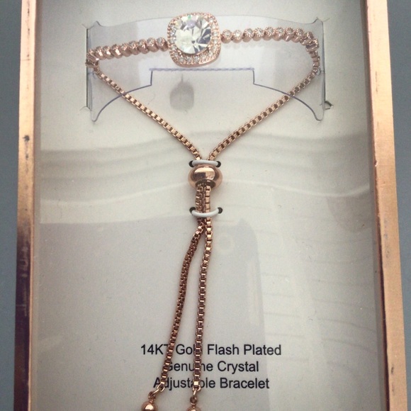 BELIEVE BY BRILLIANCE ROSE GOLD 14k GOLD FLASH PLATED CRYSTAL BRACELET N… - Picture 11 of 16